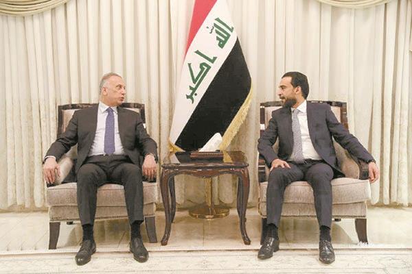 لقاء الحلبوسي مع مصطفى الكاظمي 