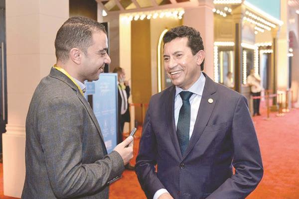 وزير الشباب والرياضة خلال حديثه لـ «الأخبار»