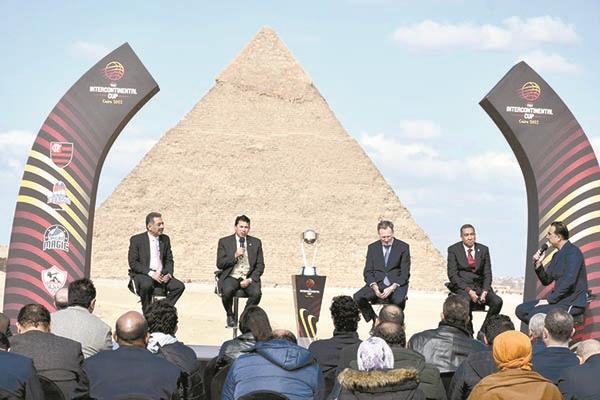 الوزير خلال حضوره لحفل قرعة مونديال الأندية لكرة السلة