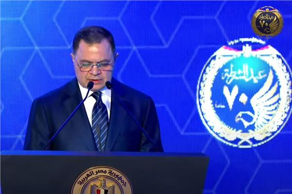 وزير الداخلية خلال حفل عيد الشرطة