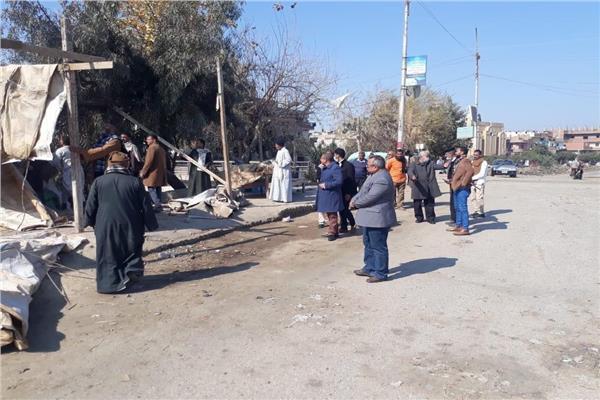 إزالة 31 حالة تعدٍ بالبناء المخالف على أراضي أملاك الدولة بالمنيا