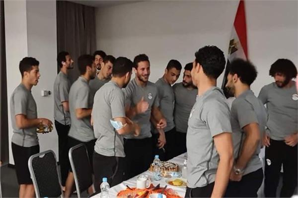 جانب من احتفال المنتخب 