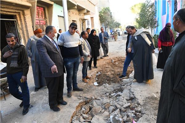  الهبوط الأرضي بأحد شوارع قرية البياضية