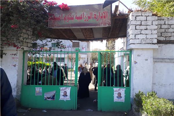 توافد الناخبين للإدلاء باصواتهم في انتخابات نقابة المهن الزراعية في أسوان 