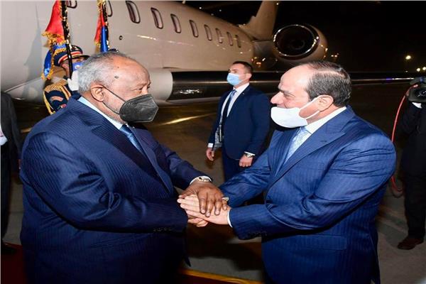 الرئيس السيسي خلال استقباله رئيس جمهورية جيبوتي