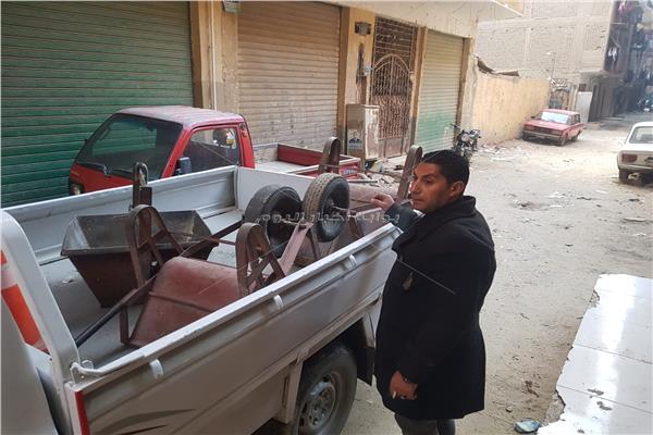 ضبط أعمال بناء مخالف في بولاق الدكرور