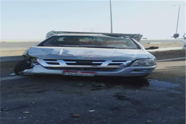 حادث إنقلاب سيارة ربع نقل