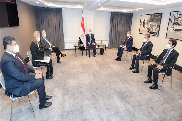الرئيس السيسي في لقائه رئيس شركة «جان دو نول»