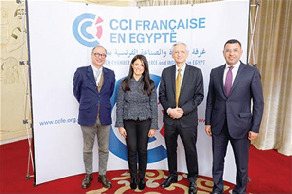 د. رانيا المشاط خلال لقائها أعضاء غرفة التجارة والصناعة الفرنسية
