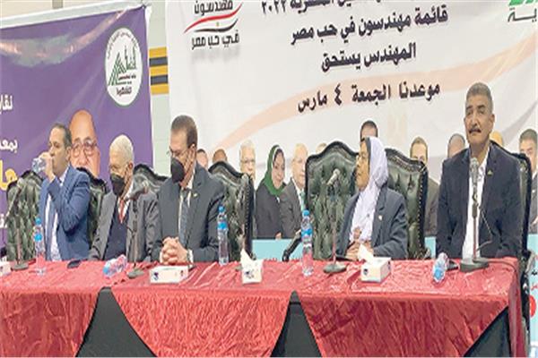المهندس هانى ضاحى خلال مؤتمر نقابة المهندسين 
