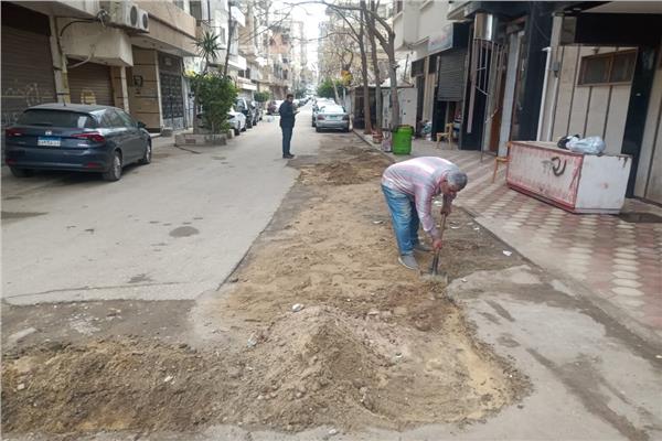 رفع كفاءة الشوارع والميادين بمدينة المنصورة