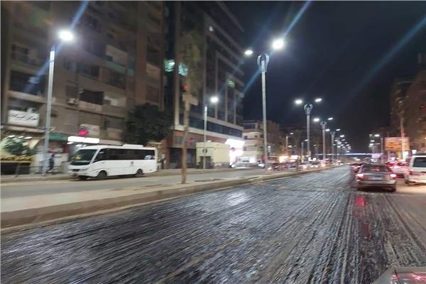 أعمال رصف شارع التحرير بالدقي 
