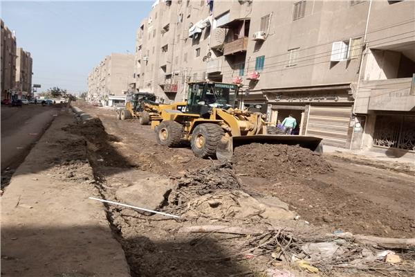 رصف الشوارع والميادين بالمنصورة