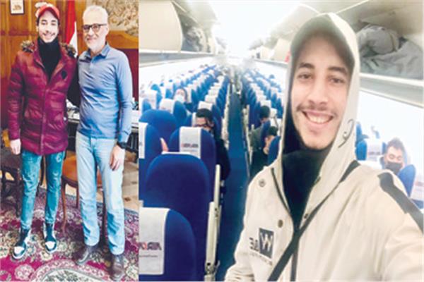 أحد الطلاب العائدين  على متن الطائرة المصرية 