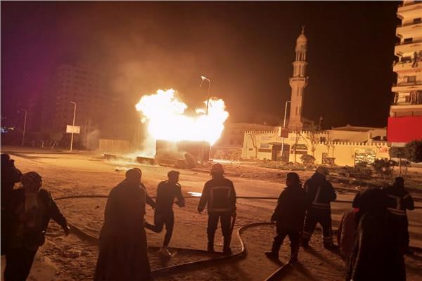 انفجار ماسورة الغاز بعزبة النخل