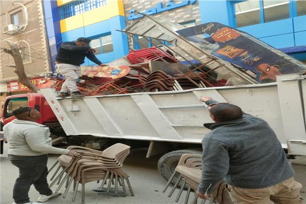 رفع 280 حالة إشغال خلال حملة موسعة بالمنيرة الشرقية