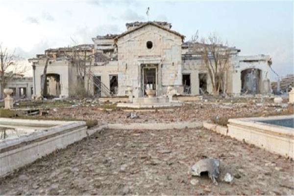 صورة للدمار الناتج عن الهجوم الإيرانى على أربيل فى شمال العراق