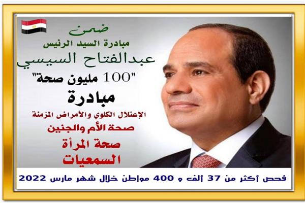 فحص أكثر من 37 ألف و400 مواطن ضمن المبادرات الرئاسية