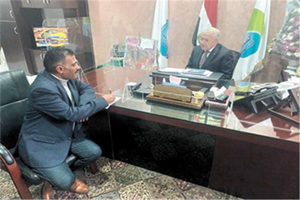 المهندس مصطفى مجاهد خلال حواره مع «الأخبار»