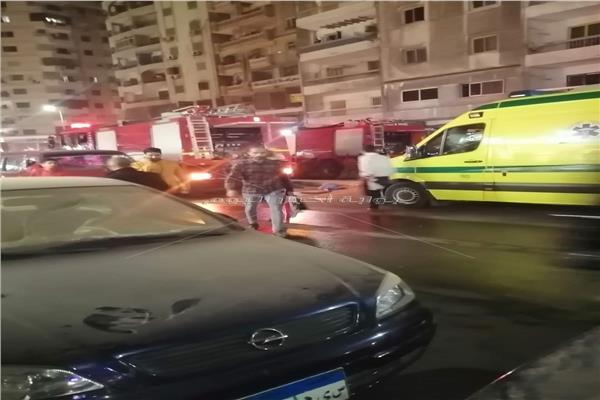 إخماد حريق بمحل أحذية في منطقة ميامي بالإسكندرية