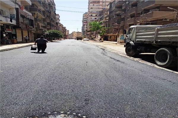 انتهاء أعمال رصف شارع "الشريف" بحي شرق سوهاج