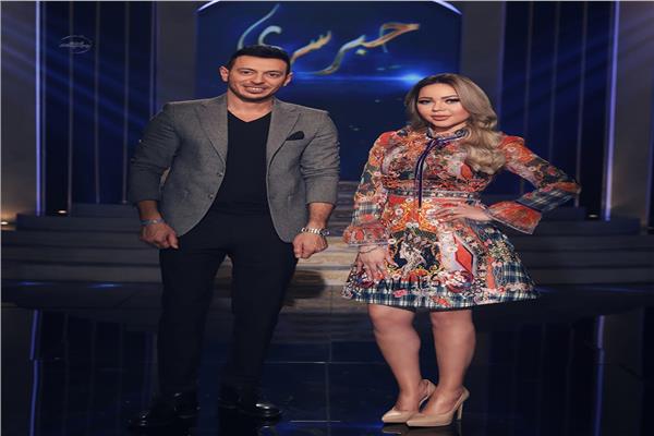 الاعلامية أسما إبراهيم ومصطفي شعبان
