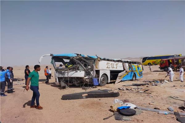 حادث انقلاب أتوبيس رحلات 
