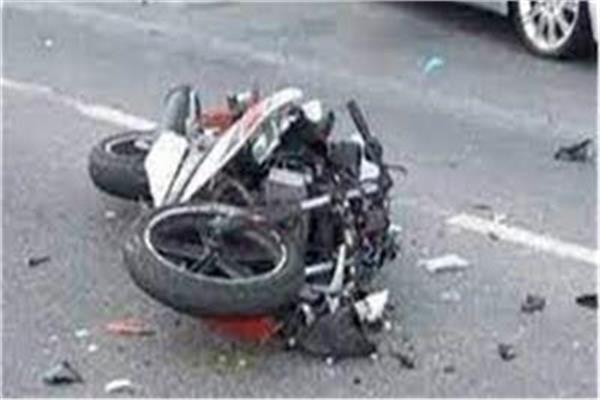 اصابة شخص في حادث انقلاب موتوسيكل باطفيح 
