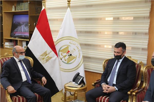  المستشار عمر مروان - وزير العدل خلال لقاءه رئيس المفوضية الأوروبية لكفاءة العدالة