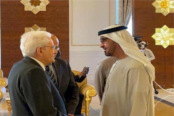 الرئيس الإيطالي سيرجيو ماتاريلا  ورئيس  الامارات محمد بن زايد 