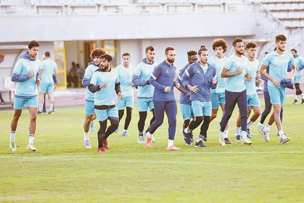 جانب من تدريبات المصرى قبل مواجهة بيراميدز