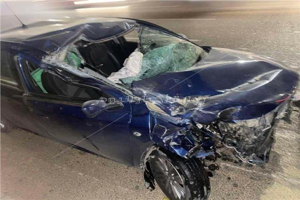 سيارة نجل الحكم الدولي بعد الحادث