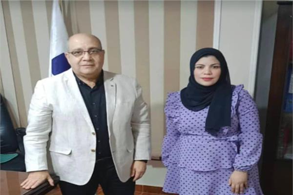 محررة «بوابة أخبار اليوم» مع المهندس سامي عبدالتواب، رئيس شركة السكة الحديد للخدمات المتكاملة