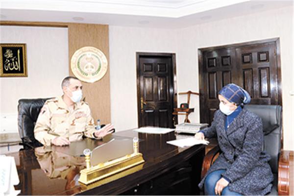   اللواء أ.ح خالد شكرى رئيس جهاز الرياضة للقوات المسلحة أثناء حواره مع «أخبار اليوم»