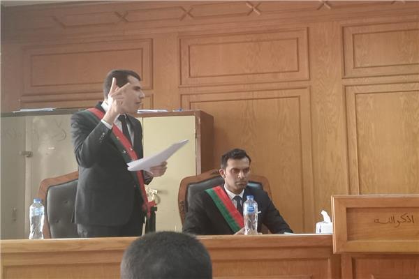 النيابة أثناء مرافعتها في القضية