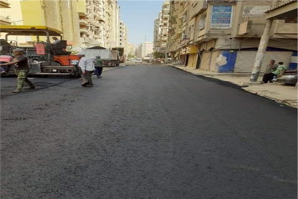جانب من أعمال الرصف