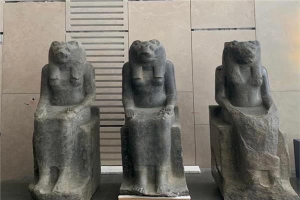 آلهة سخمت احد القطع المعروضة في القاعة الرئيسية للمتحف المصري الكبير