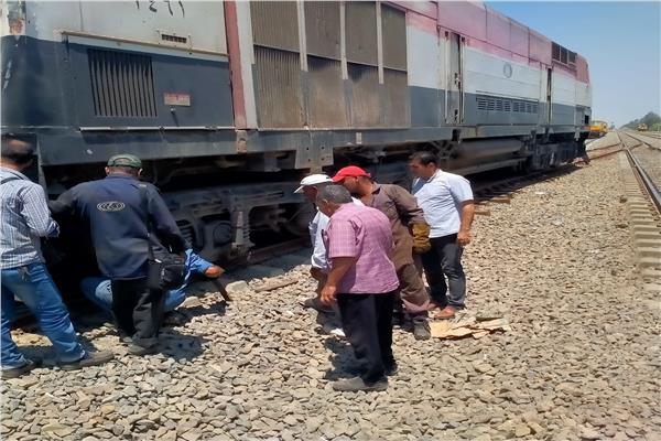 خروج عربة من قطار بضائع عن القضبان بالإسماعيلية 