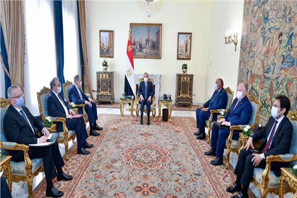 جانب من اجتماع الرئيس السيسي مع وزير الخارجية الروسي 