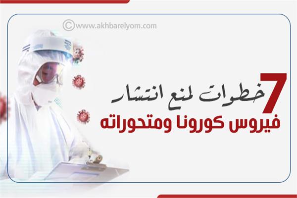 إنفوجراف| 7 خطوات لمنع انتشار فيروس كورونا ومتحوراته