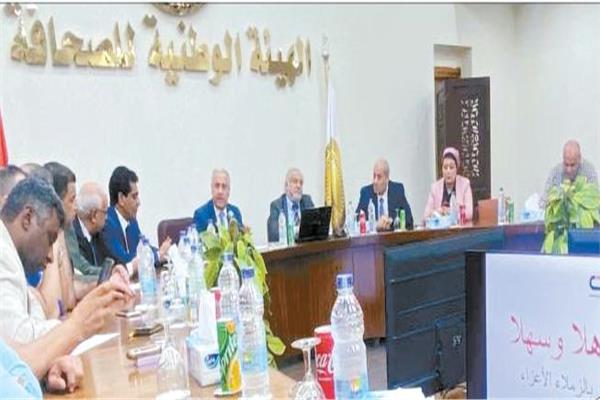  المهندس عبد الصادق الشوربجي خلال لقائه مع رؤساء تحرير البوابات الإلكترونية والإصدارات اليومية 