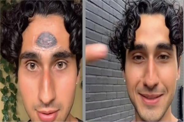 يرسم عيناً ثالثة على جبهته ليمنع نفسه من الانتحار