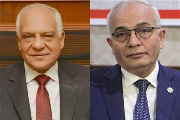 د.رضا حجازي وزير  التربية والتعليم والتعليم الفني، واللواء أحمد راشد محافظ الجيزة