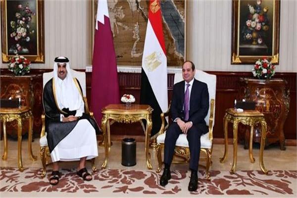 الرئيس السيسي ونظيرة القطرى 