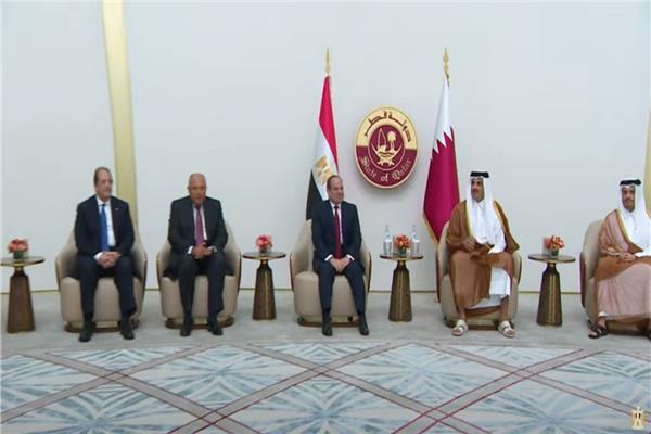 الرئيس السيسي ونظيرة القطري 