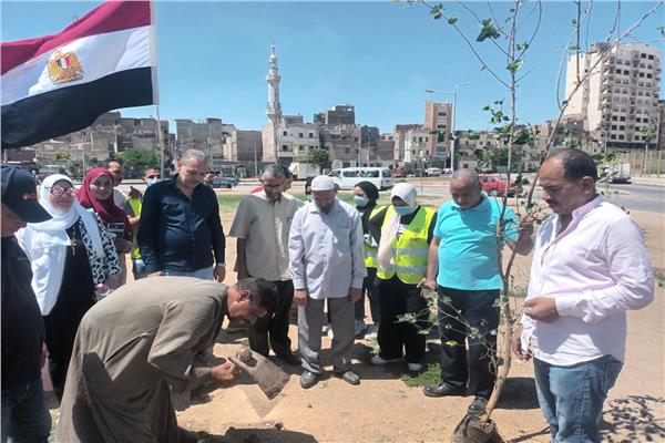  حملات تشجير بمنطقة الوليدية وقناطر أسيوط الجديدة  