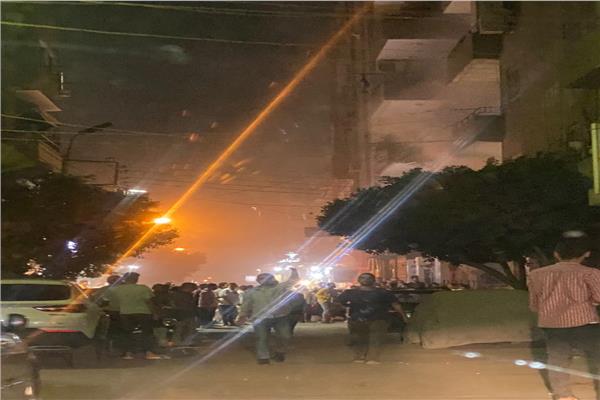  حريق بمخزن كاوتش بطنطا 