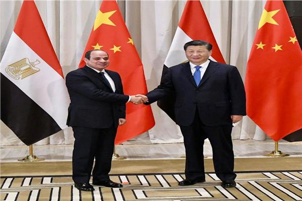 الرئيس عبدالفتاح السيسي مع نظيره الصيني