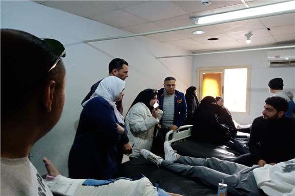 متابعة مصابي حادث طلاب حورس