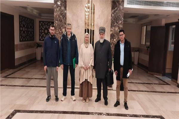 الدكتورة نهلة الصعيدي خلال استقبالها وفدا من جامعة الإمام أبي الحسن الأشعري الإسلامية